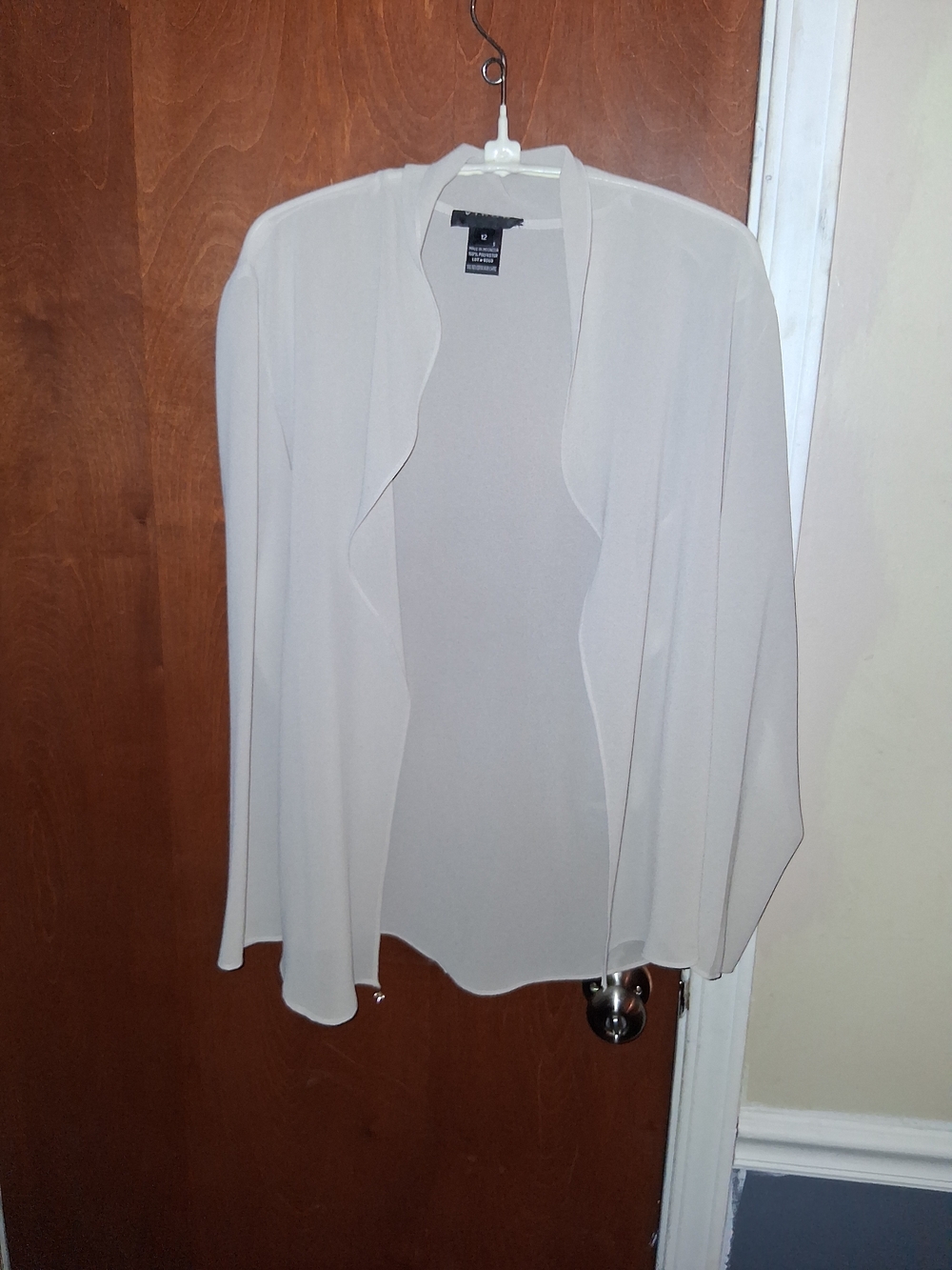 Virgo Cream Open-Front Waterfall Cardigan